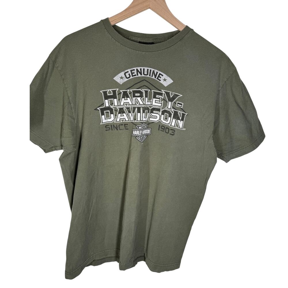 Harley-Davidson XL Green Graphic T-Shirt Redstone Huntsville AL Skull 2021